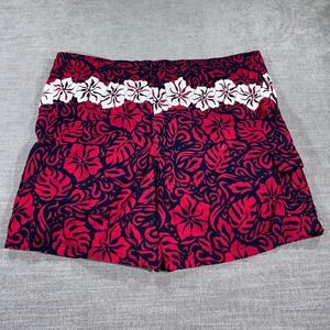 Cheetah Board Shorts Mens Large Red Navy‎ Blue Excellent Tropical Floral Swim